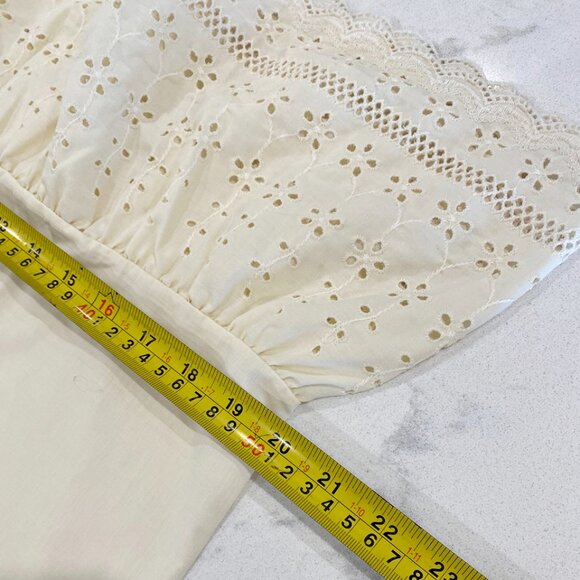 Fieldcrest Perfection Pillowcase Standard Ecru Ruffle Eyelet Lace USA Vintage - Picture 8 of 8